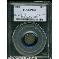 1868 3CS PR64 PCGS.