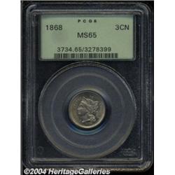 1868 3CN MS65 PCGS.