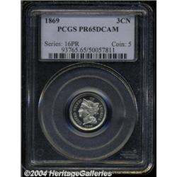 1869 3CN PR65 Deep Cameo PCGS.