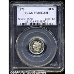 1876 3CN PR65 Cameo PCGS.