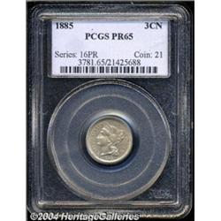 1885 3CN PR65 PCGS.