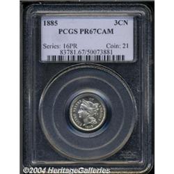 1885 3CN PR67 Cameo PCGS.