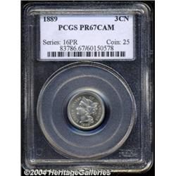 1889 3CN PR67 Cameo PCGS.