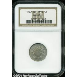 1867 5C No Rays MS65 NGC.