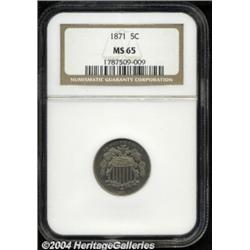 1871 5C MS65 NGC.