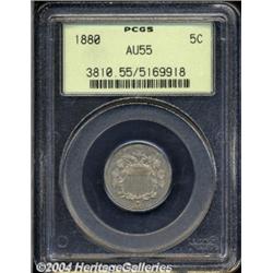 1880 5C AU55 PCGS.