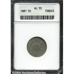1881 5C AU55 ANACS.
