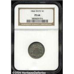 1866 5C Rays PR64 NGC.