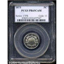 1875 5C PR65 Cameo PCGS.