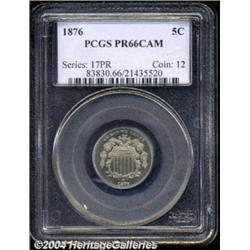 1876 5C PR66 Cameo PCGS.