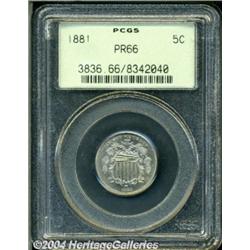 1881 5C PR66 PCGS.