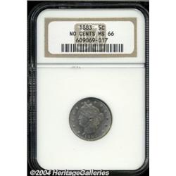 1883 5C No Cents MS66 NGC.