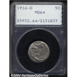 1916-D 5C MS64 PCGS.