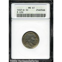 1937-D 5C Three-Legged MS61 ANACS.