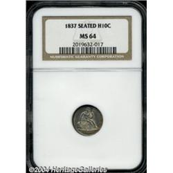 1837 H10C Small Date (Flat Top 1) MS64 NGC.
