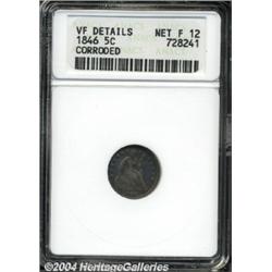 1846 H10C --Corroded--ANACS. VF Details, Net Fine 12.