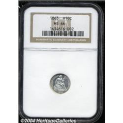 1863 H10C MS66 NGC.
