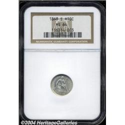 1868-S H10C MS64 NGC.