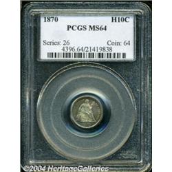 1870 H10C MS64 PCGS.