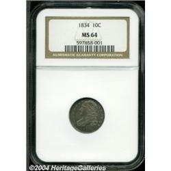 1834 10C Small 4 MS64 NGC.