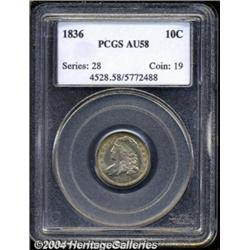 1836 10C AU58 PCGS.