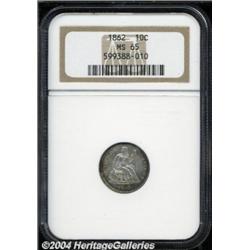 1862 10C MS65 NGC.