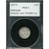 Image 1 : 1874 10C Arrows MS64 PCGS.