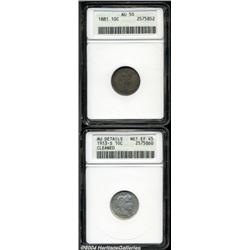1881 10C AU50 ANACS,