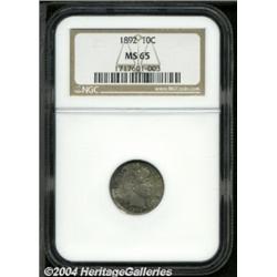 1892 10C MS65 NGC.