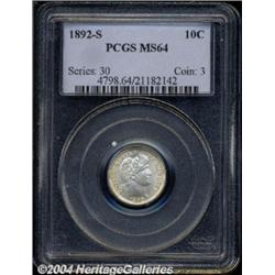 1892-S 10C MS64 PCGS.