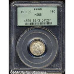 1911-S 10C MS66 PCGS.