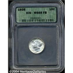 1935 10C MS68 Full Bands ICG.