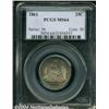 Image 1 : 1861 25C MS64 PCGS.
