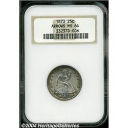 1873 25C Arrows MS64 NGC.