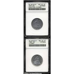 1879 25C --Scratched, Cleaned--ANACS, AU Details, Net XF40,