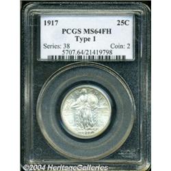 1917 25C Type One MS64 Full Head PCGS.