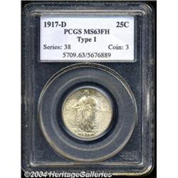 1917-D 25C Type One MS63 Full Head PCGS.