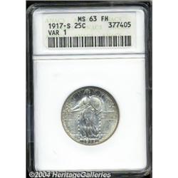 1917-S 25C Type One MS63 ANACS.