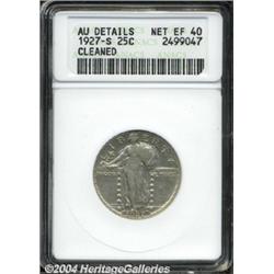 1927-S 25C --Cleaned--ANACS. AU Details, Net XF40.