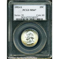 1953-S 25C MS67 PCGS.