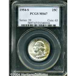 1954-S 25C MS67 PCGS.