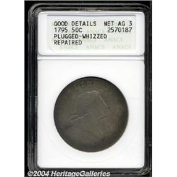 1795 50C 3 Leaves--Plugged, Whizzed, Repaired--ANACS. Good Details, Net AG3.