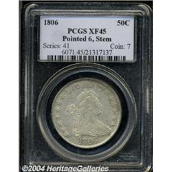 1806 50C Pointed 6, Stem XF45 PCGS.