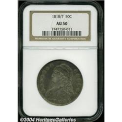 1818/7 50C Large 8 AU50 NGC.