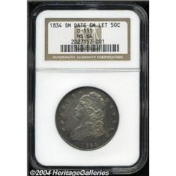 1834 50C Small Date, Small Letters MS64 NGC.