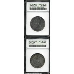 1866-S 50C No Motto--Scratched--ANACS, XF Details, Net VF30,