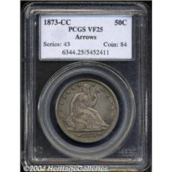 1873-CC 50C Arrows VF25 PCGS.