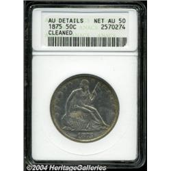 1875 50C --Cleaned--ANACS. AU Details, Net AU50.