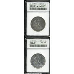 1881 50C --Reverse Rim Damaged--ANACS, AU Details, Net XF40,