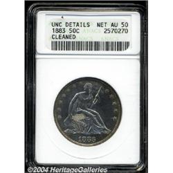 1883 50C --Cleaned--ANACS. Unc Details, Net AU50.